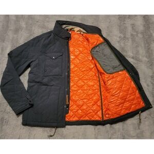 Relwen Quilted Tanker Jacket Mens Large Blue Orange Lined Insulated Puffer Zip